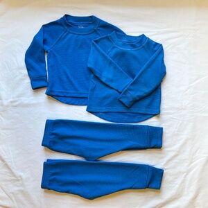 LL Bean 2T Kids' Wicked Warm Midweight Long Underwear 2 Shirts, 2 Pants Bundle